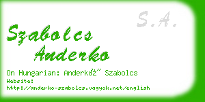 szabolcs anderko business card